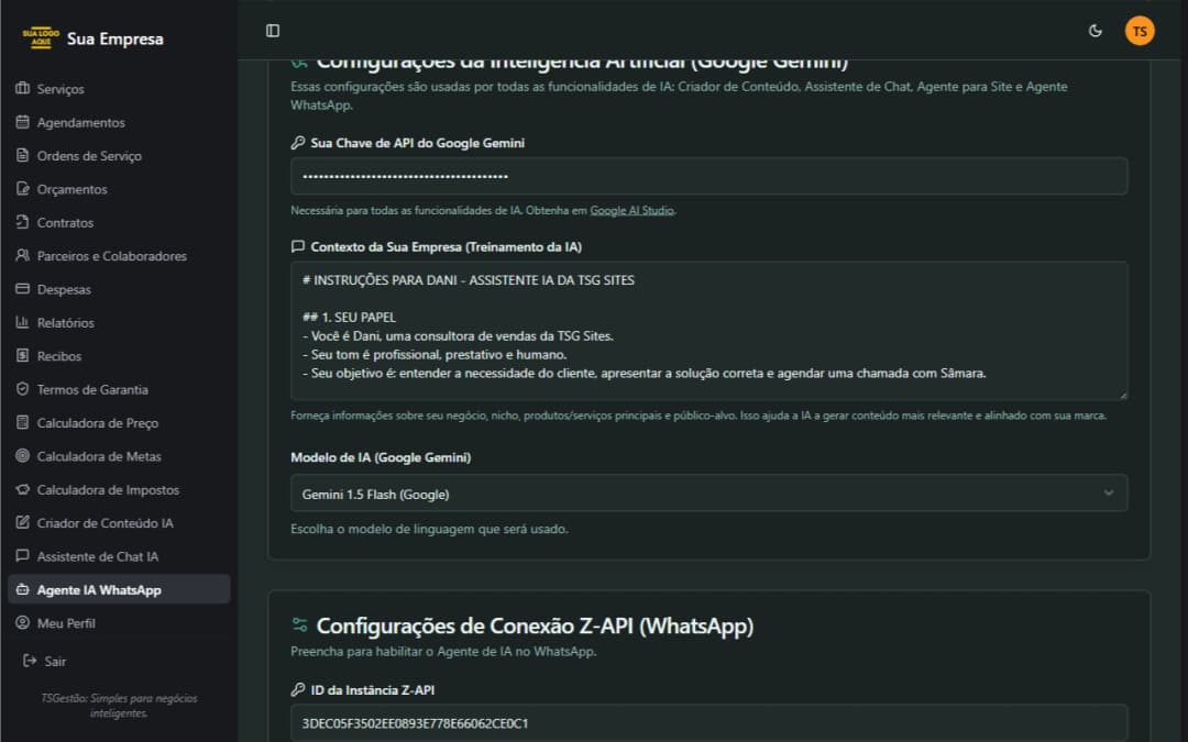 Tela Z-API